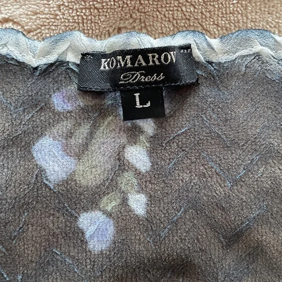 Komarov Black Floral Long Sleeve Dress - Picture 2 of 2